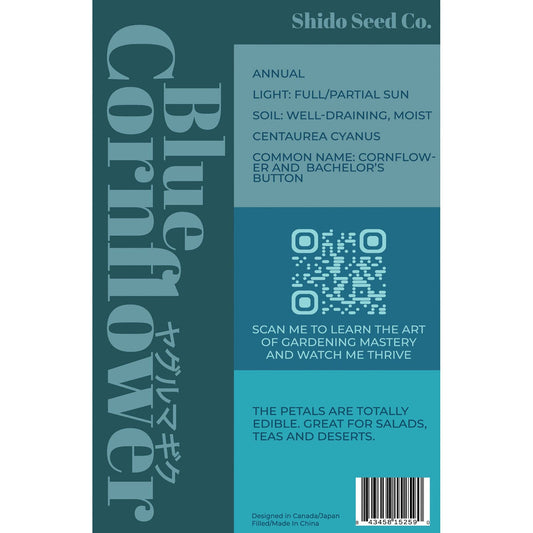 Blue Cornflower Flower Seeds Packet