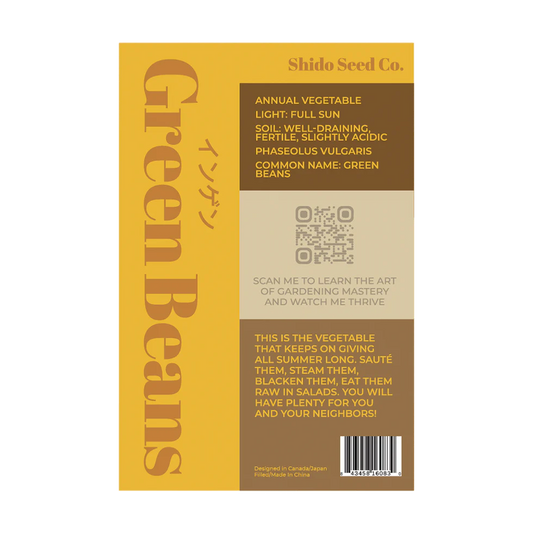 Green Beans Vegetable Seeds Packet