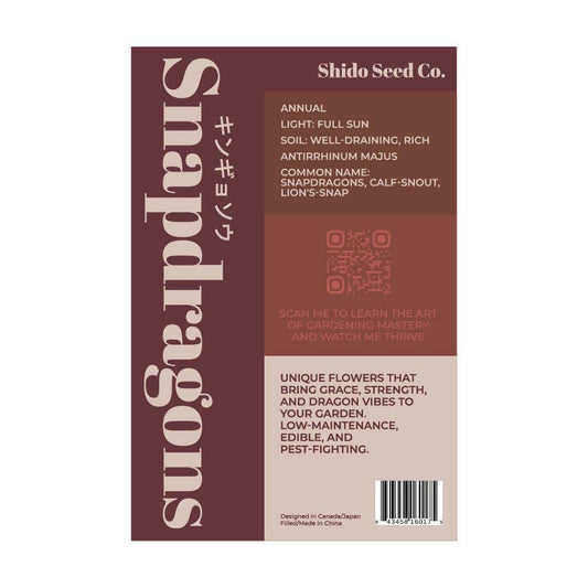Snapdragon Flower Seeds Packet